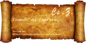 Csanády Zamfira névjegykártya